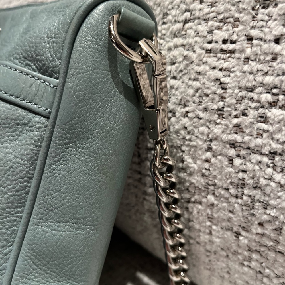 REBECCA MINKOFF MAC large bag teal blue crossbody purse EUC removable strap - Picture 11 of 16